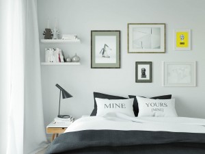 Projekt wnętrza sypialni - apartament w Warszawie